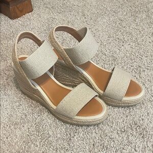 MIA Neutral Beige Espadrille Wedge Sandals